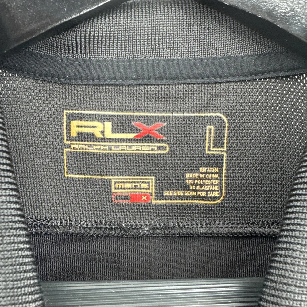 RLX Ralph‎ Lauren Golf Polo Mens L BLack Trump National Bedminster Activewear